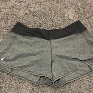 Gray and black Under Armour shorts